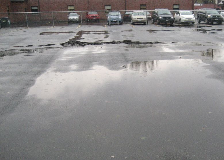 Depressions in Parking Lot Shoreline, WA Seattle WA Paving